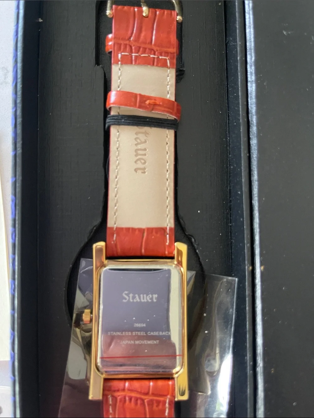 Stauer Castille Gold Foil Swarovski Crystals  Watch Men Leather Band